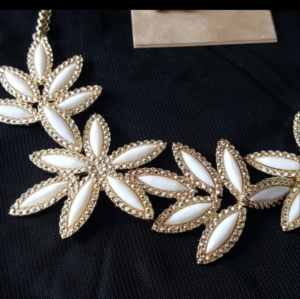 Talbots Outlet Goldtone with White Stones Necklace